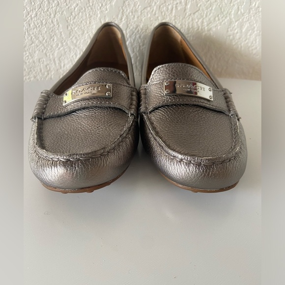 Womens Fredrica G3122 Silver Pebbled Leather Slip On Loafer - Picture 6 of 7